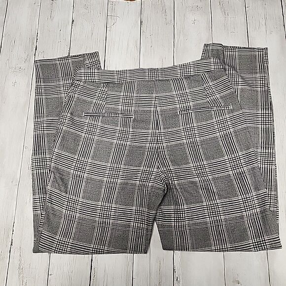 H&M Gray Tartan/Plaid Tailored Ankle Trousers Check Dress Pants Woman’s Size 4 - Picture 4 of 12